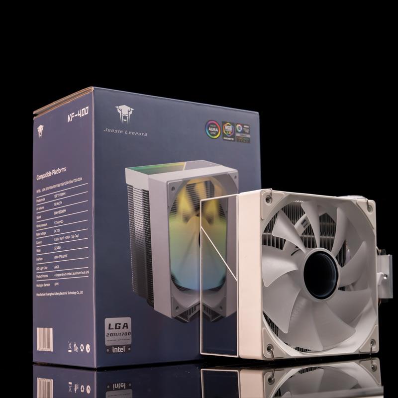 丛林豹KF400 四热管台式电脑静音12cm机箱风扇无限镜ARGB 顶盖