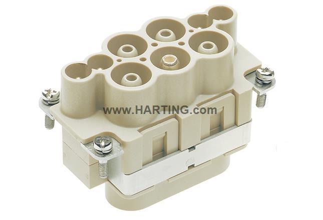 德国 HARTING K 4/4-M 公头4粗4细接地09380082602 大电流36 16A