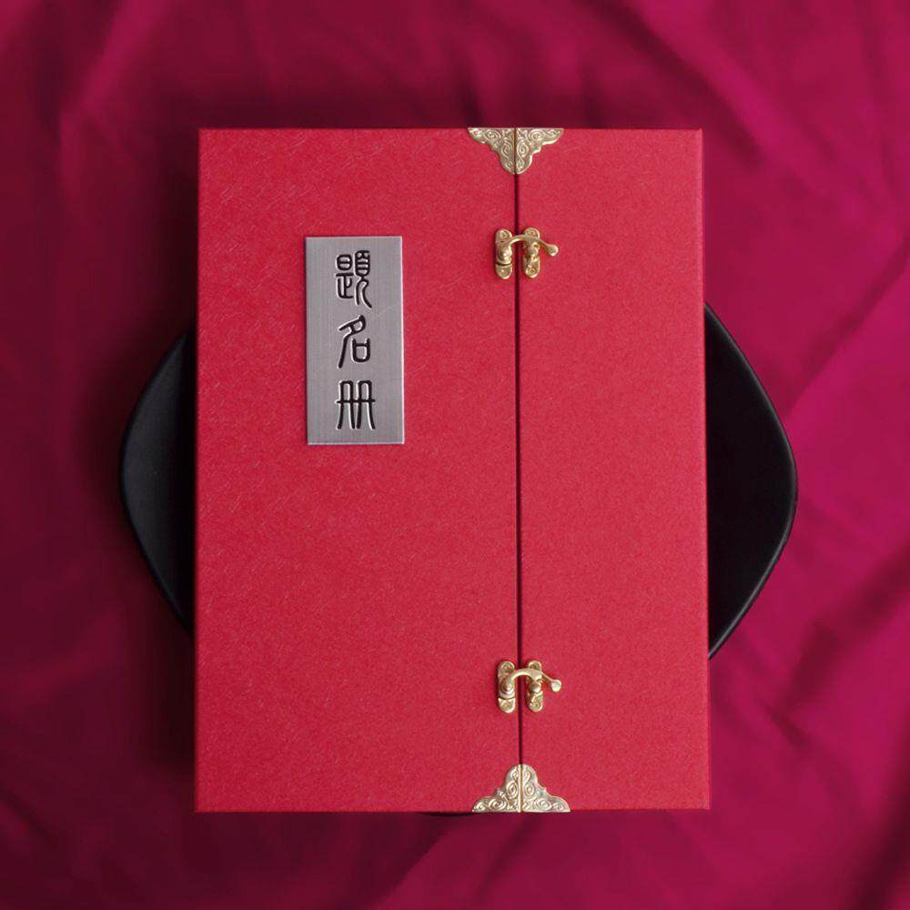 结婚嘉宾红色薄礼签名册题签到本婚礼大号金本名册创意礼