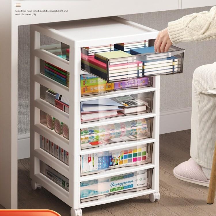 桌下收纳柜抽屉式多层办公桌面加厚可移动文件置物夹缝架储物柜子