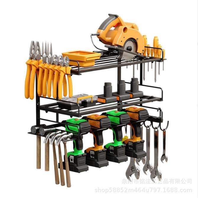 亚马逊壁挂式电动工具收纳架手持电钻置物架重型浮动工具架储物架
