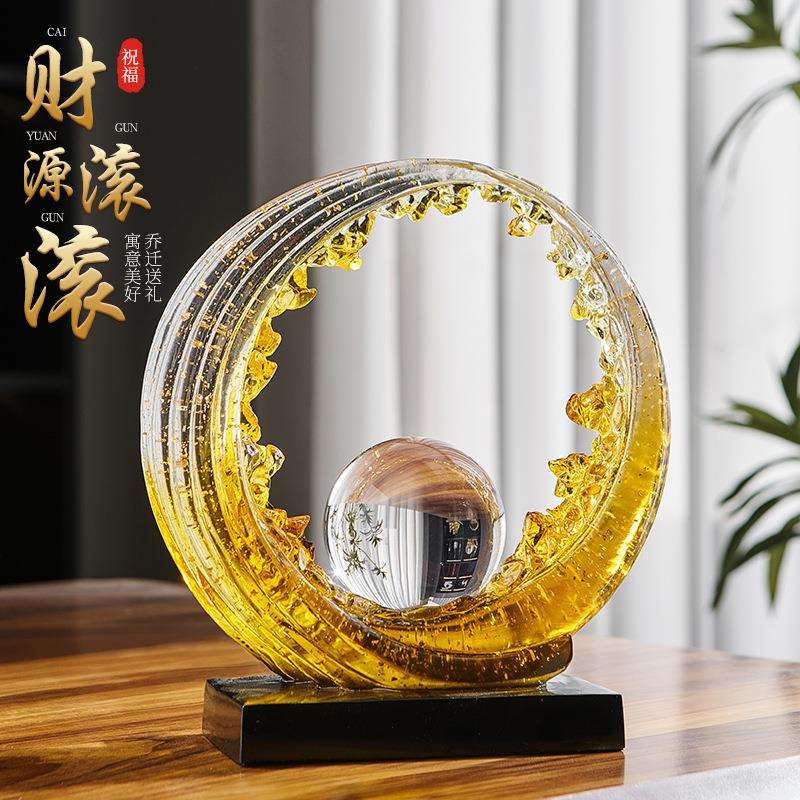 财源滚滚创意轻奢高端上档次客厅电视柜酒柜装饰品树脂工艺品摆件