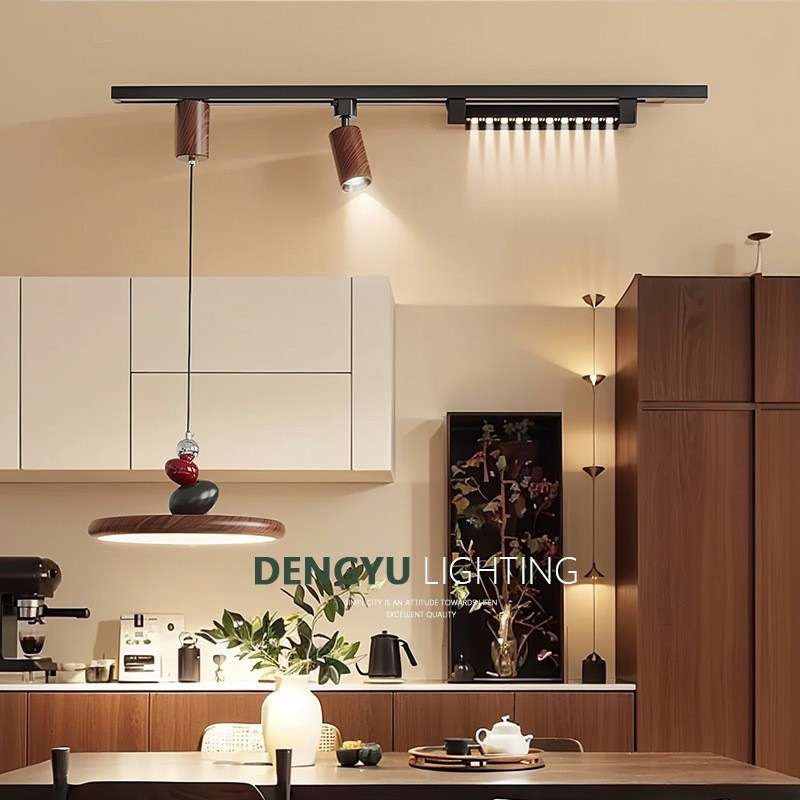 中古风轨道餐厅吊灯可移动一字长条饭厅灯设计师复古创意吧台灯具