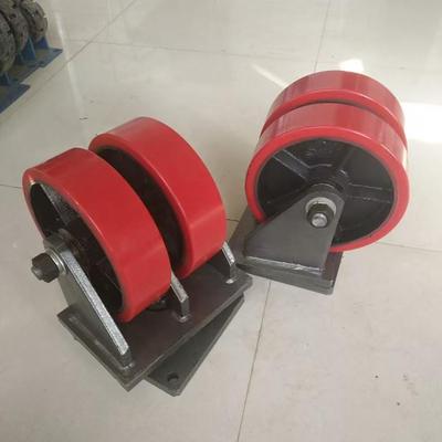 超重型铁芯双轮双排万向轮子聚氨酯10寸12寸双轮承重5吨拉车