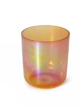 【源头工厂】9英寸水晶钵432Hz唱歌碗橙色水晶颂钵疗愈冥想乐器带