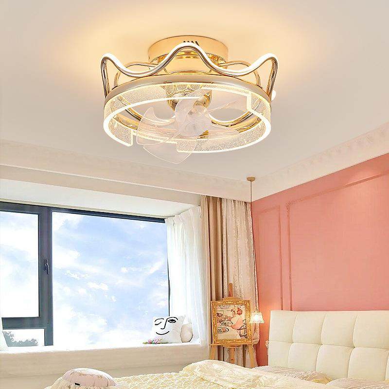 客厅风扇灯轻奢摇头大气静音高级感餐厅吊扇灯亚克力吸顶现代简约