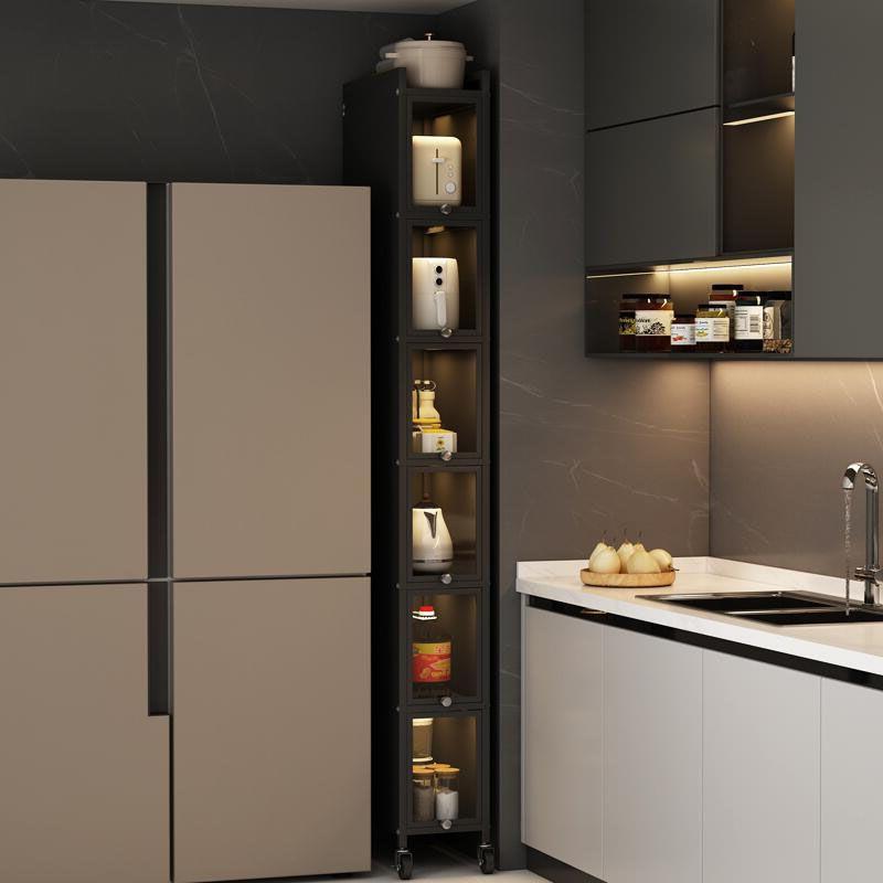 夹缝收纳柜厨房落地冰箱旁边20/25/30cm宽极窄缝隙置物架窄边柜无