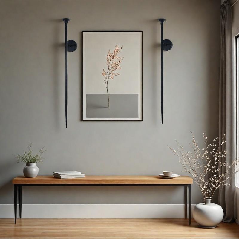 跨境美式简约黑色壁灯烛台家居民宿墙壁装饰蜡烛杯铁艺长杆蜡烛架