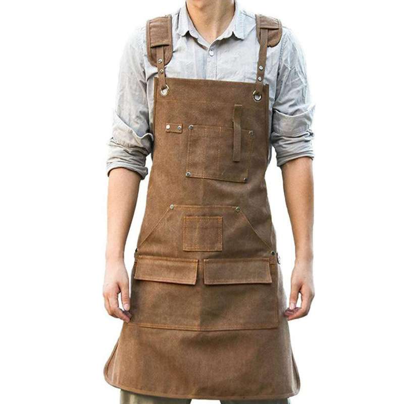 跨境电商亚马逊款加厚水洗帆布工具围裙电工木工皮匠多口袋