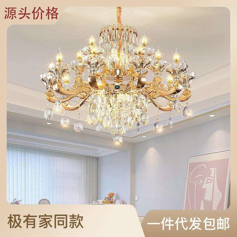 欧式复式楼大吊灯别墅挑空新款客厅奢华大气酒店大堂售楼部水晶灯