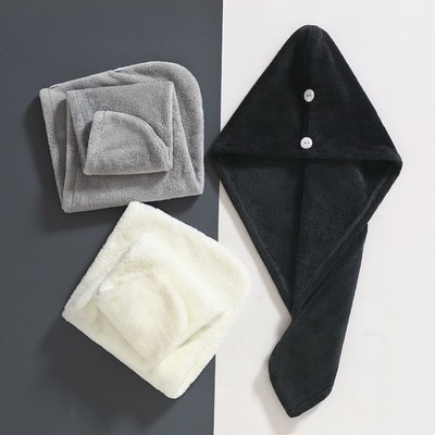 干发帽女超强吸水速干包头巾黑色珊瑚绒干发巾浴帽染烫发擦头