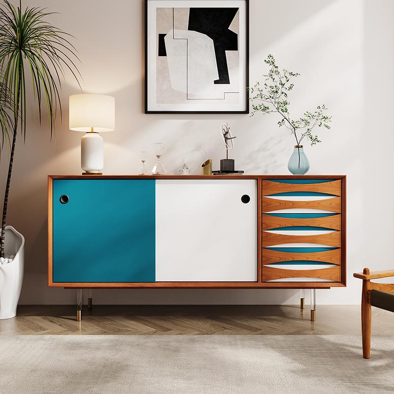 摩登笑脸餐边柜客厅实木靠墙装饰茶水柜现代简约设计师抽屉玄关柜