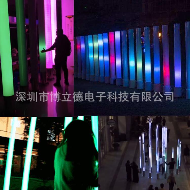 互动触摸感应声控灯柱安装智能LED声光景观灯装置户外广场工程