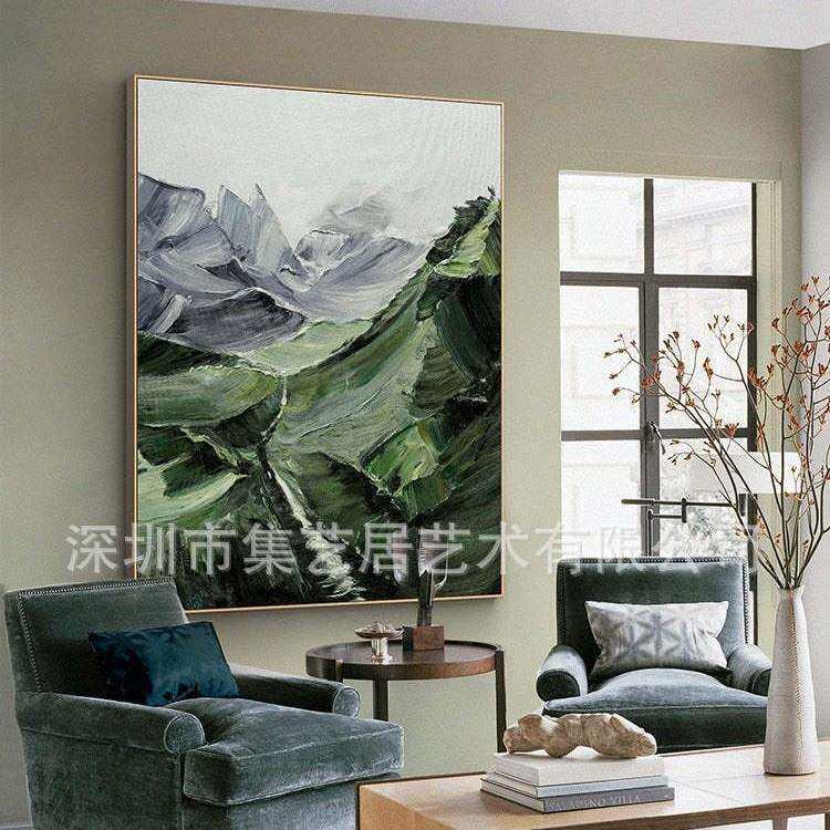 纯手工绘画抽像油画厚肌理装饰画极简风格客厅大尺寸挂画抽象