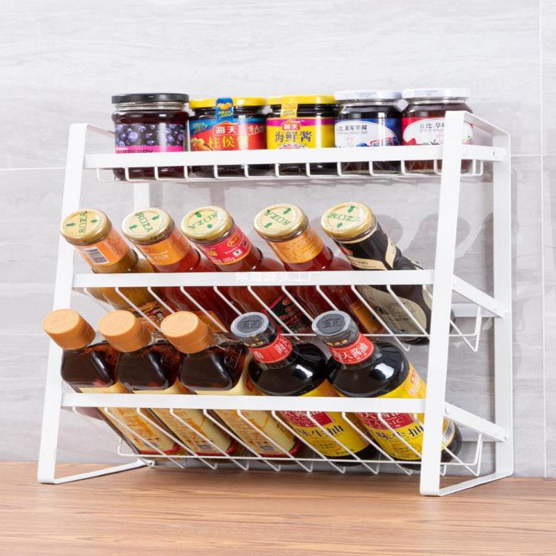 厨房酱油瓶大全储物家用台面多层斜放调味料置物架收纳架用品壁挂