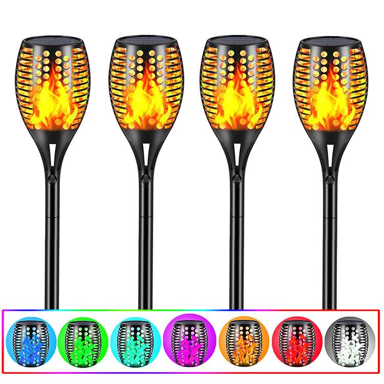 太阳能灯火把户外96led景观投光灯花园草坪地插庭院装饰感应壁灯