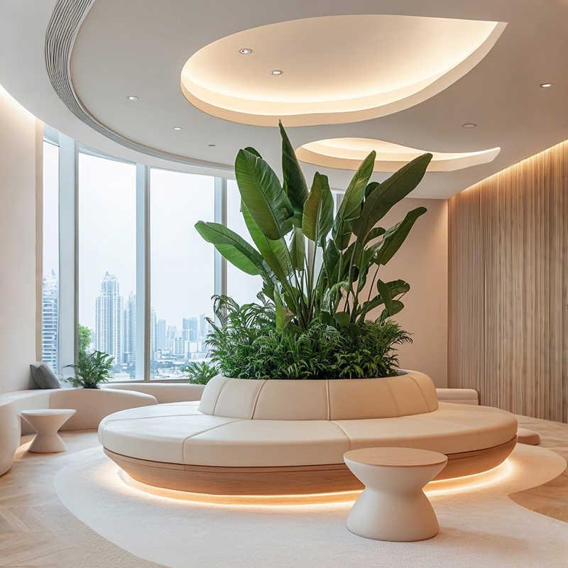 仿真绿植景观造景室内商场酒店写字楼装饰热带假植物盆栽组合摆件