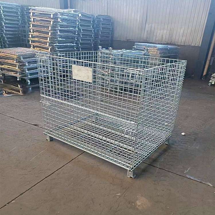 重型镀锌折叠铁丝快递框可移动仓储笼蝴蝶笼仓储筐耐用钢制货框