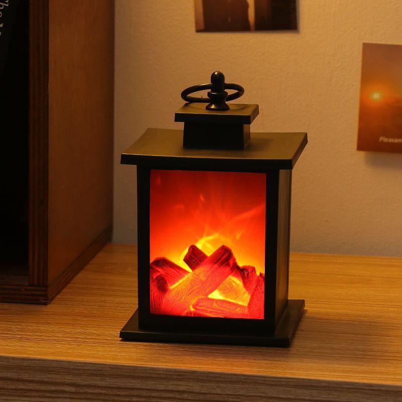 仿真壁炉火焰灯创意卧室床头小夜灯氛围感摆件电视柜装饰拍摄道具