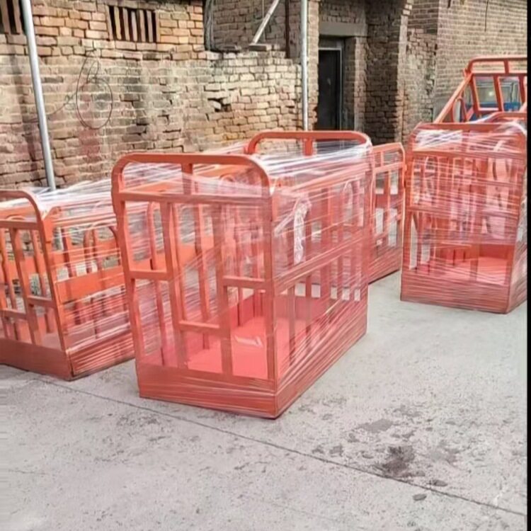 鲁鸿工作吊车吊篮 建筑工地维修工用旋转吊车吊篮