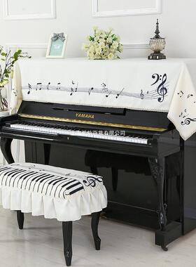 端大气立式钢琴白色盖巾防尘罩琴罩电钢琴半罩简约法式蕾丝盖布