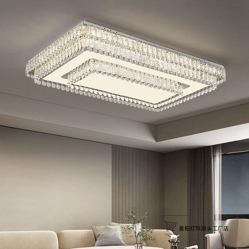 意式客厅主灯大气长方形大厅主灯现代简约卧室吸顶灯轻奢水晶灯具