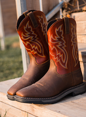 2024新款真皮刺绣工作靴 403601