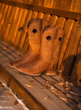 Palitutu复古西部牛仔靴马靴男骑士靴V口精美刺绣大码男靴子新款