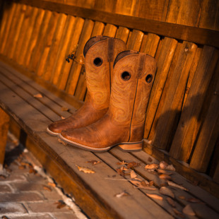 Palitutu复古西部牛仔靴马靴男骑士靴V口精美刺绣大码 男靴子新款