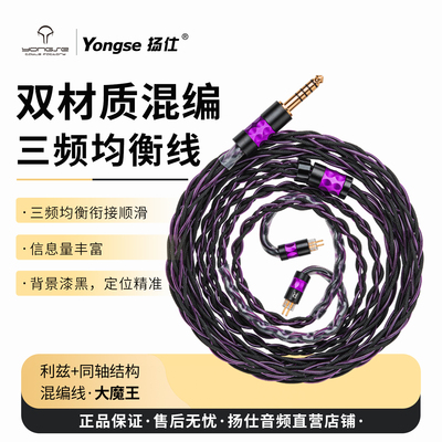 扬仕纯银耳机升级线4.4平衡