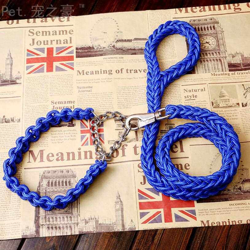 极速Double Strand Rope Large Dog Leashes Metal PT Chain Buck