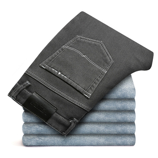 Men Warm Quality Winter Elasti High Nlew Jeans 极速2021 Gray
