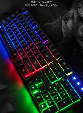 极速Raibnbow Mechanical Keyboard Mouse Set 104 Keys Blue Swi