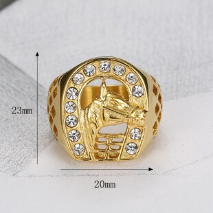 极速Horse Male Jewelry Zircon Fashion with Ring Head RingL
