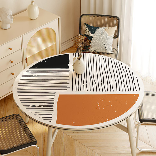 极速圆桌桌垫桌布免洗防水防油pvc圆形餐桌垫圆形茶X几垫转盘桌布