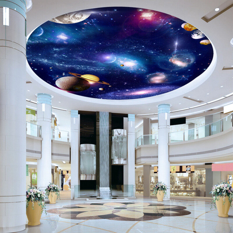 极速宇宙体壁纸贴纸自粘背胶防水悬吊式H天花板天花板装饰3D贴画