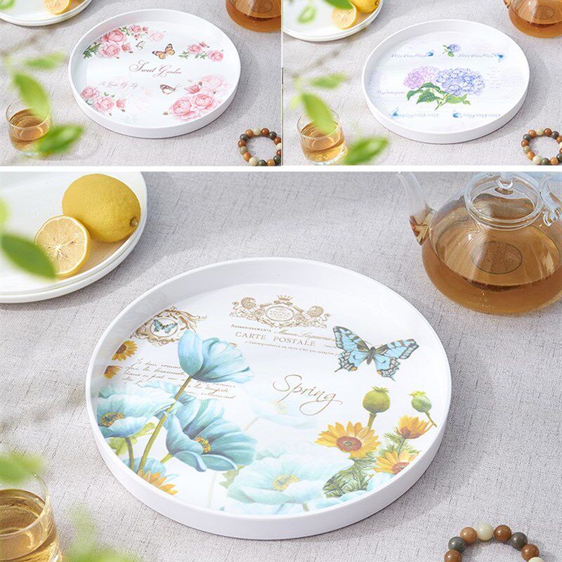 极速39cm,35cm,30cm round dish plate Square TrQays for Party/