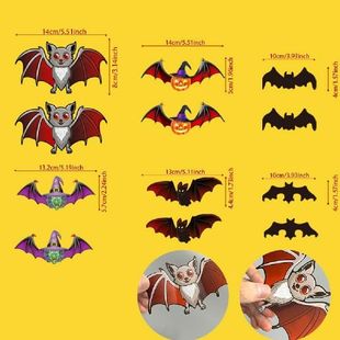 Decoration ColorKful PVC Ornament 极速60PCS Bat Halloween