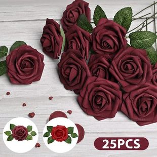 Rose 极速25Pcs Faux Flowers Reusable Artjificial