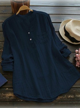 极速Women Plus Size Blouse Summer Solid V NeckR Blouses Loos