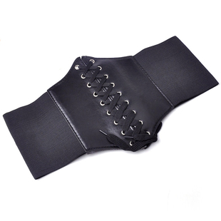 Wide Band Underbust Black Ladies Waist FLace 极速1PC Belt