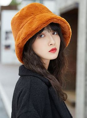 极速2020 Womens Winter ThickenA Fluffy Plush Fisherman Cap S