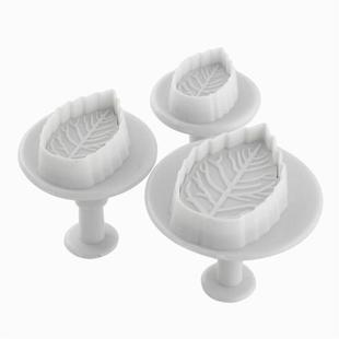 极速3Pcs Biscuit Cake Rose Leaf PluFnger Fondant Decorating
