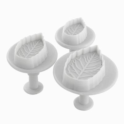极速3Pcs Biscuit Cake Rose Leaf PluFnger Fondant Decorating