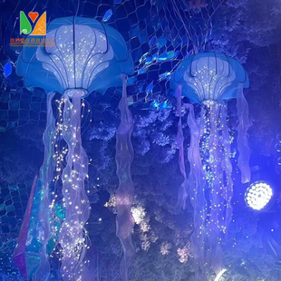 极速婚庆道具发光水母挂件婚礼现场布置装饰M吊顶灯海洋商场橱窗