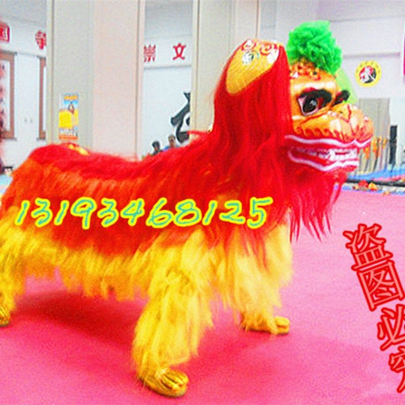 新品双人舞狮子道具醒p狮狮头套舞龙舞狮道具道具狮子皮南狮北狮