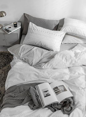 极速inas北欧轻奢风四件套全棉1.8米被套床上单双人1.5m床笠三件