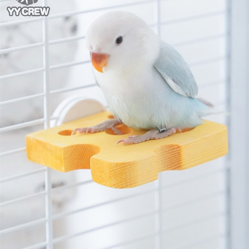 极速鹦鹦队 鹦鹉实木站台玩耍站板奶酪饼M干休息平台牡丹虎皮鸟笼
