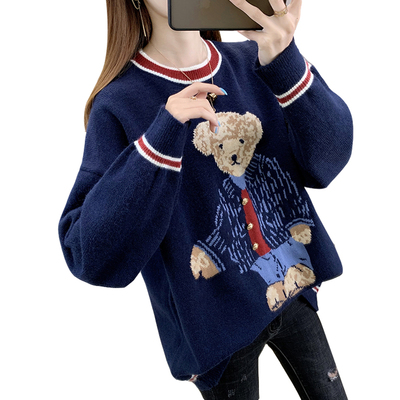 极速Newb Fashion 2021 Women Autumn Winter Bear Sweater Pullo