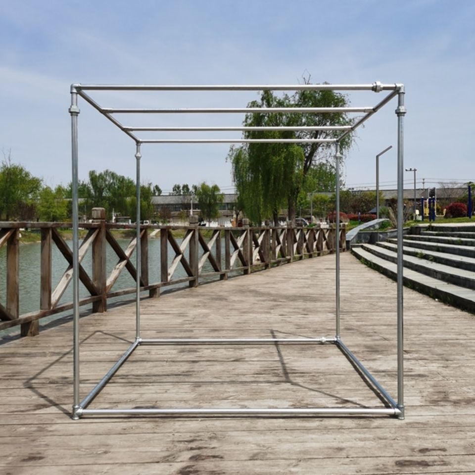 极速镀锌管晾衣架落地室外四方架家用简易阳台晒被V子架加厚楼顶